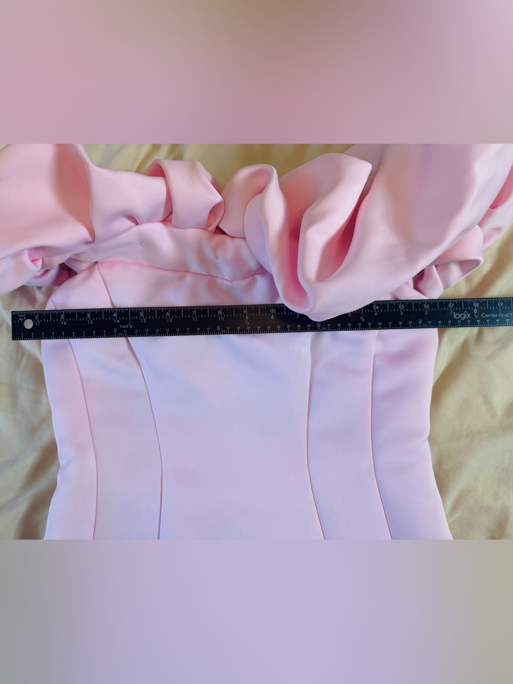 Pink Ruffled Off Shoulder Mini Dress - Picture 9 of 11